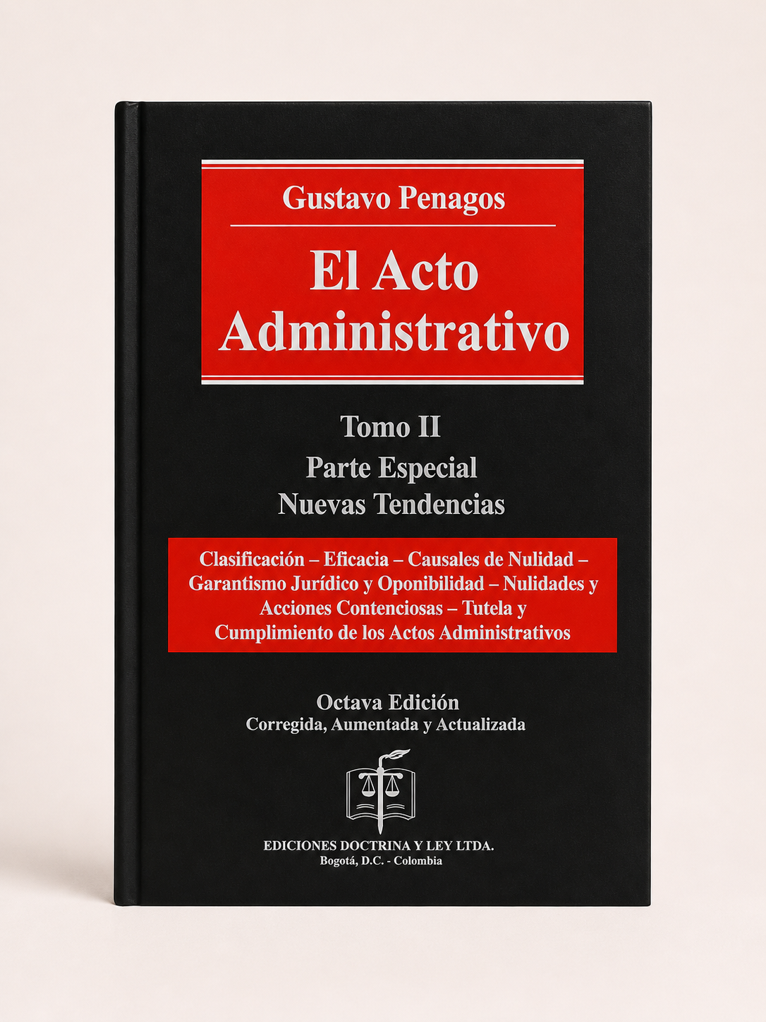 Portada negra de El Acto Administrativo Tomo II, octava edicion